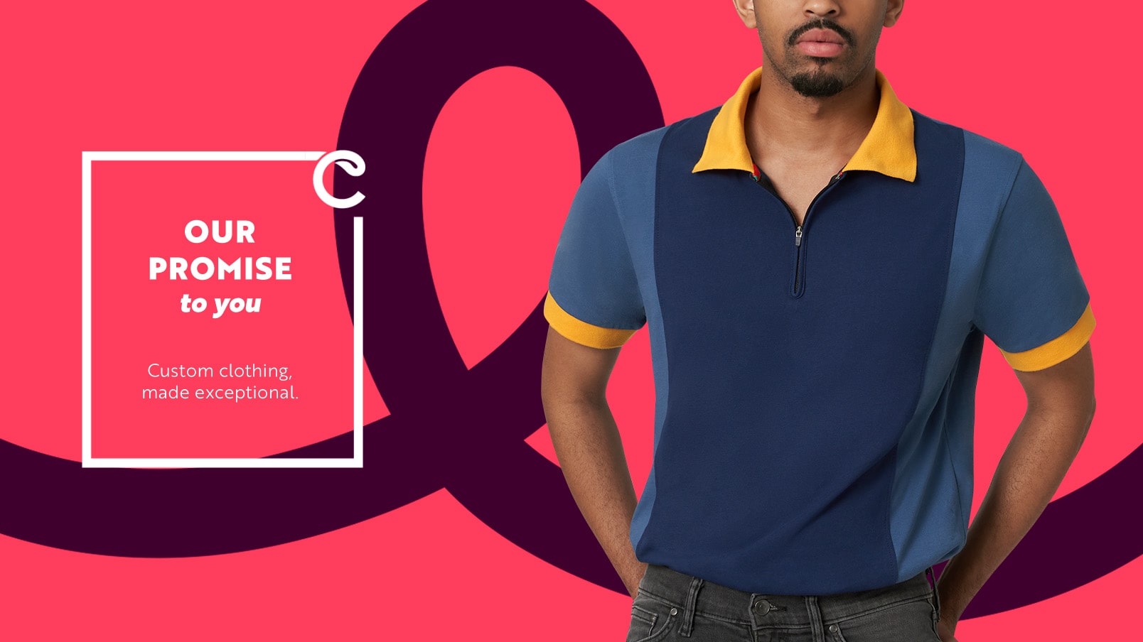 CLIFTON Dex Custom Quarter-Zip Polo